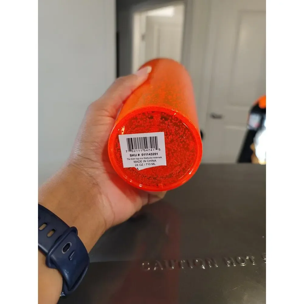 Starbucks Red Orange Bubble Tumbler